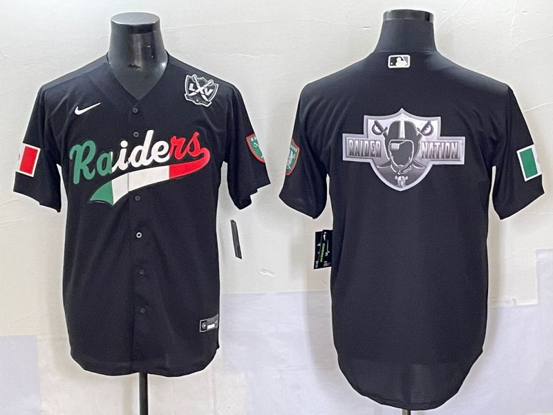 Men 2025 Oakland Raiders Blank Black Joint Name Nike Limited NFL Jersey style 70312